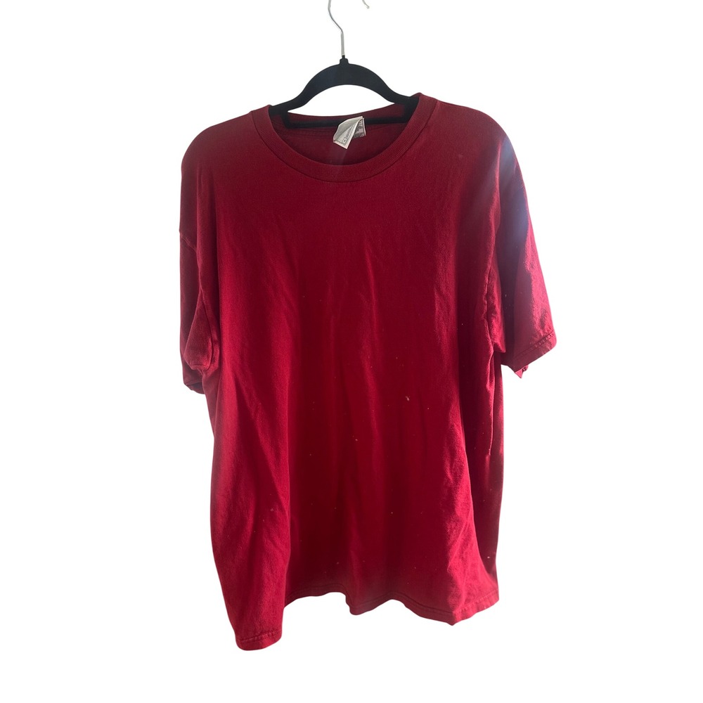 Fruit of the Loom Mens XL Red Short Sleeve Blank Crew Neck Cotton T-Shirt